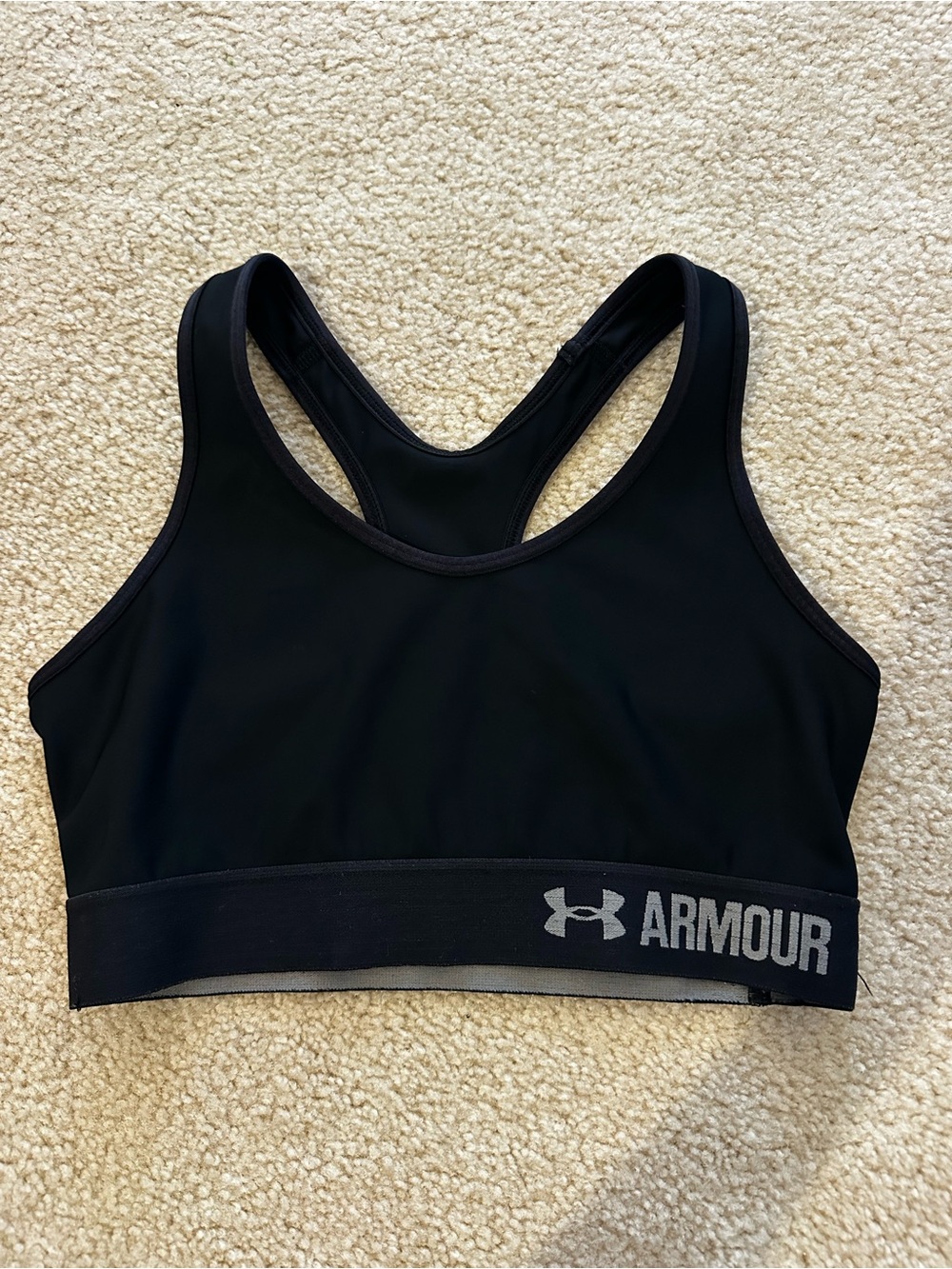 Under Armour Black Racerback Sports Bra with Logo Band